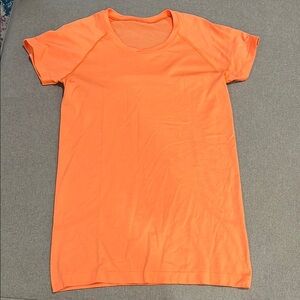 Lululemon Athletica Orange Fitted Short Sleeve T-Shirt